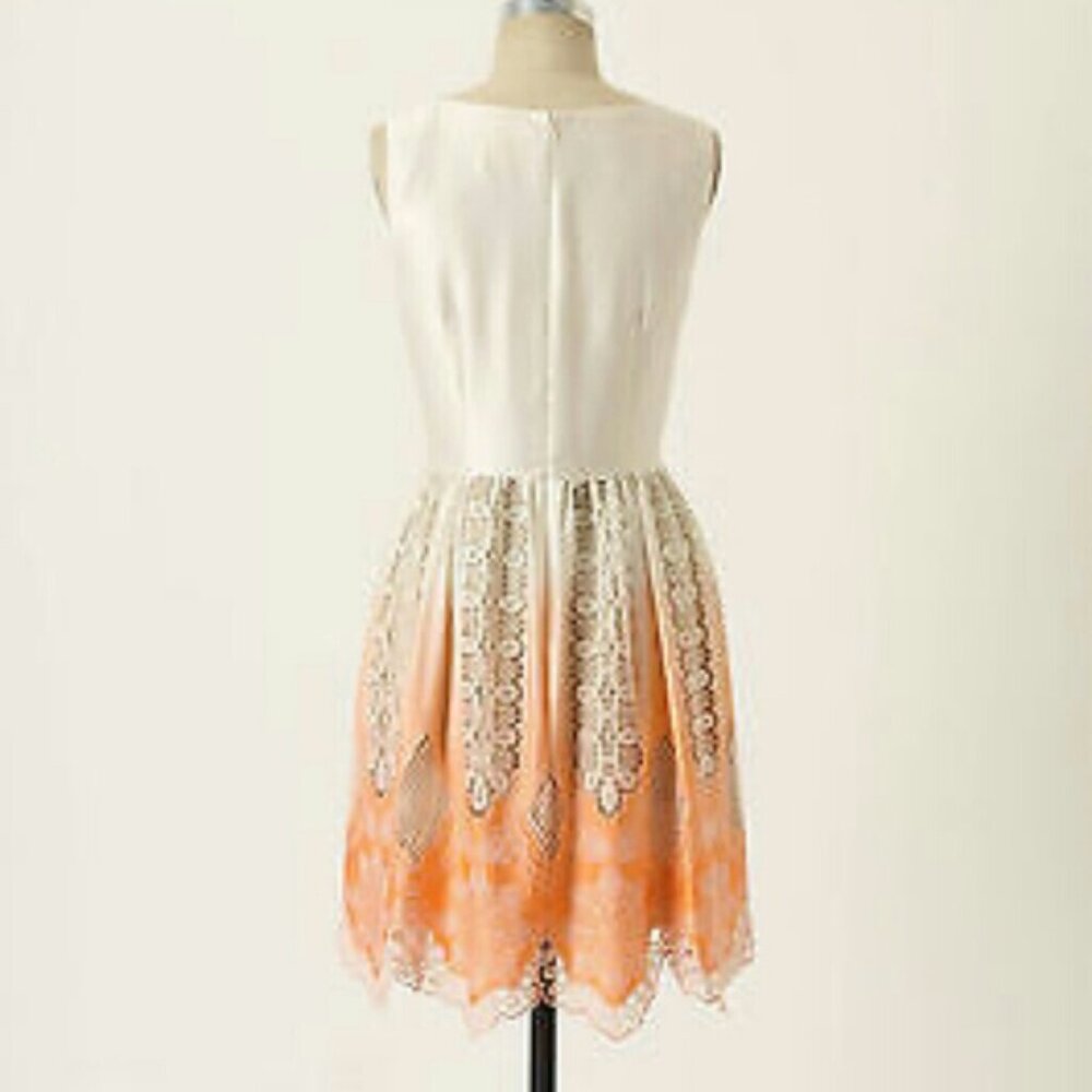 Anthropologie Anna Sui Rising Battenberg Silk Lace Ombre Fit and Flare Dress - Picture 2 of 10